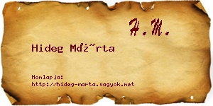Hideg Márta névjegykártya