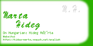 marta hideg business card